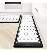 Artnice Kitchen Mats for Floor 2 Piece, Modern Geometric Criss Cross Pattern Kitchen Rugs, Ergono...
