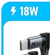 SUNGUY Right Angle USB C Cable, [2-Pack, 1FT] Short 90 Degree USB-A to USB-C Fast Charging Data S...