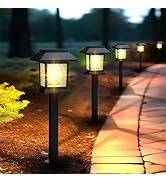 Greluna Solar Lights Outdoor, 6 Pack Waterproof Auto On/Off Solar Pathway Lights for Garden, Land...