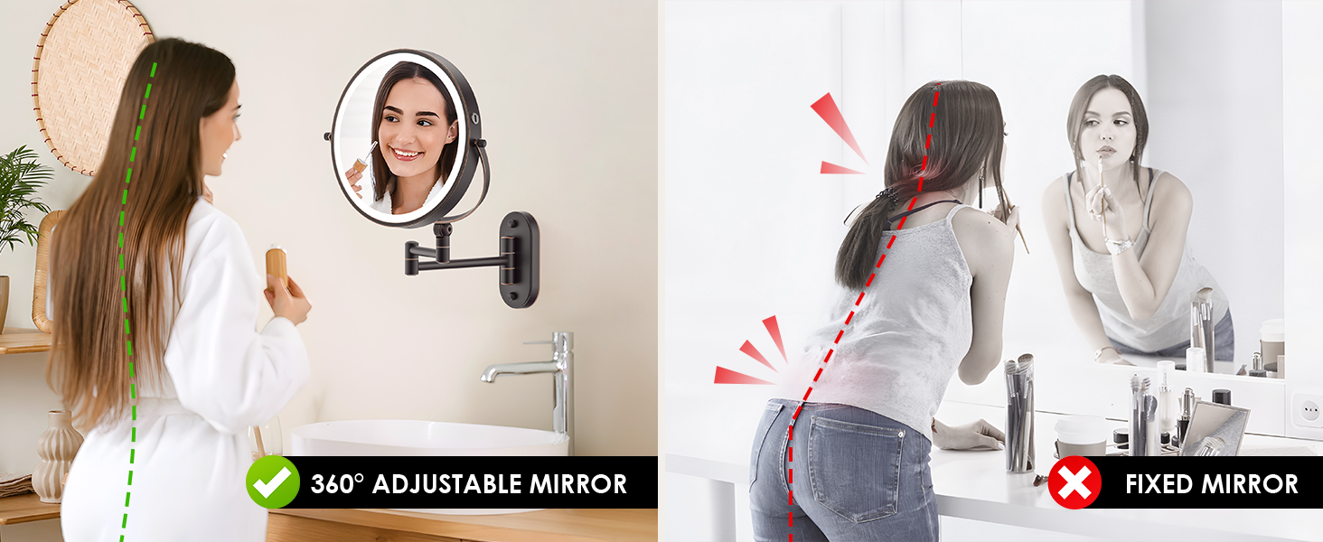 Wall Mounted Lighted Makeup Mirror