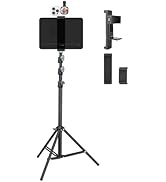 XIXAN Large Screen Teleprompter Holder for Tablet &amp; Phone with 70.8" Extendable Tripod, Dual Devi...