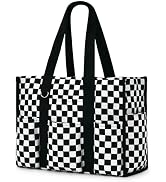 Becokan Large Tote Bag for Women Waterproof with 12 Pockets Top Zipper Closure Utility Teacher Nu...