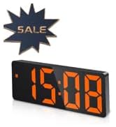 AMIR Digital Alarm Clock, LED Clock for Bedroom, Electronic Desktop Clock with Temperature Displa...