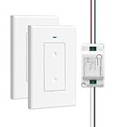 3 Way Wireless Light Switch and Receiver Kit, WILAWELS Wireless Light Switch with 2 Receivers for...