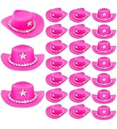 PH PandaHall 24pcs Pink Mini Cowboy Hat, Acrylic Cowgirl Party Decorations Small Tiny Hats Cowgir...