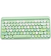 UBOTIE Portable Bluetooth Colorful Computer Keyboards, Wireless Mini Compact Retro Typewriter Fle...
