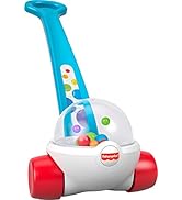 Fisher-Price Baby &amp; Toddler Toy Corn Popper Blue Push-Along with Ball-Popping Action for Infants ...