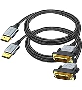 XiAyriky DisplayPort to DVI Cable 6 Feet, 2-Pack DP (Display Port) to DVI Cable Adapter Male to M...