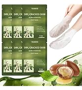 TEAWOO 6 Pairs Moisturizing Foot Masks with Shea Butter, Jojoba Oil, Vitamin E &amp; Urea, 6 Pairs In...