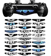 eXtremeRate 30 Pcs/Set Personized Controller Light Bar Decal for PS4 Remote Skins, Game Accessori...
