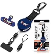 EAZYWORK Retractable Phone Tether with Locking Carabiner &amp; metal 360° Anti-Theft Phone Lanyard, 2...