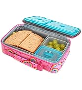 Nuby Insulated Lunchbox for Girls - Bento Lunch Box - 3+ Years - Pink Rainbows - Back to School E...