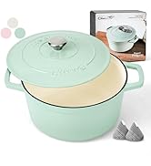 Ciwete 6 QT Dutch Oven Pot with Lid, Enameled Cast Iron Dutch Oven for Bread Making, Braiser, Coo...