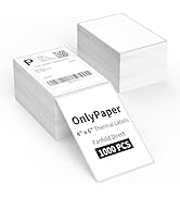 OnlyPaper 4" x 6" Fanfold Direct Thermal Labels 2000Pcs Shipping Labels for Zebra &amp; Rollo Printer...