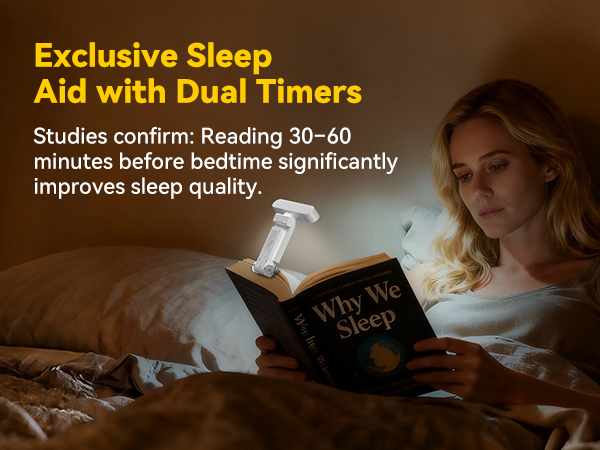 Bed reading light with dual timers, offering an exclusive sleep-aid experience for night reading