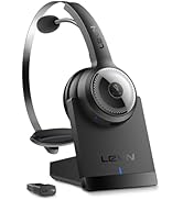 LEVN Wireless Headset with Mic for Work, Wireless Headphones with Mic (AI Noise Cancellation) & C...