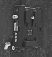 KONDOR BLUE Pro V-Mount Battery Plate with Swiveling Rod Block (Raven Black)