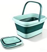 GIMWA Collapsible Foot Bath Basin for Soaking Feet, Foldable Foot Soak Tub with Handles and Massa...