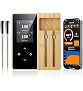 Newise Wireless Meat Thermometer Digital with 2 Probes, Long Range Bluetooth Food Thermometer wit...