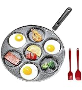 YCWF 7 Holes Egg Frying Pan, Mini Pancake Maker,Aluminum Non Stick Fried Eggs Cooking Pan Burger ...