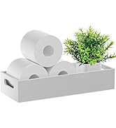 VITVITI Bamboo Toilet Paper Holder Storage, Bamboo Tray for Bathroom with Handle, Toilet Paper Tr...
