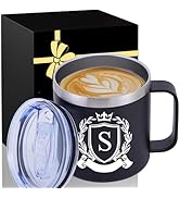 14 Oz Insulated Coffee Mug with Lid Travel Large Cup Unisex Men Christmas Gift Adult Male Truck B...