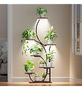 Plant Stand Indoor with Grow Lights - Lighted Indoor Plant Shelf, 57" 7 Tier Corner Plant Stands ...