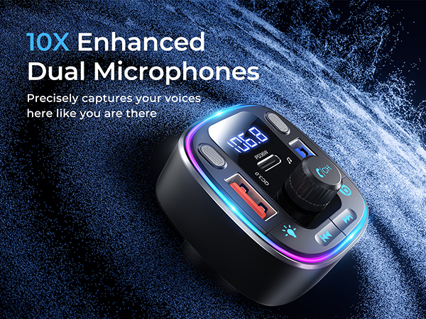 Bluetooth 5.4 FM Transmitter