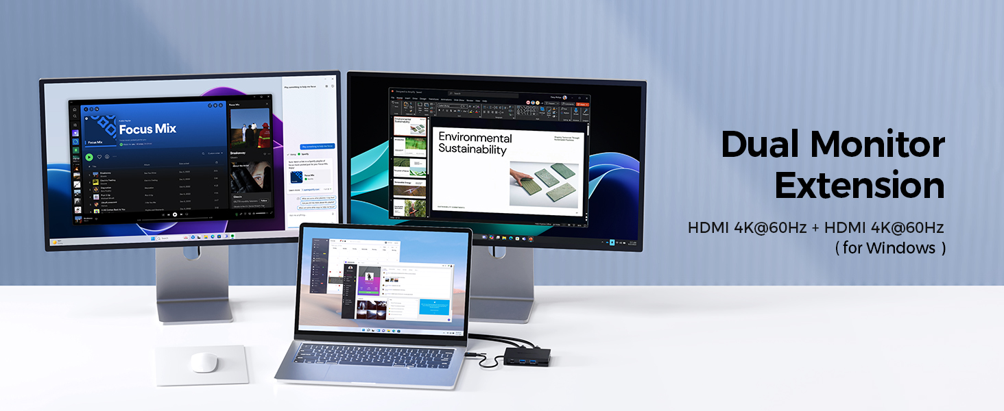 Compact USB C Docking Station with Gigabit Ethernet and 10Gbps Data Transfer