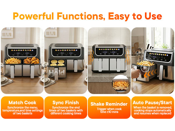 NEWBULIG 9L Dual Zone Air Fryer