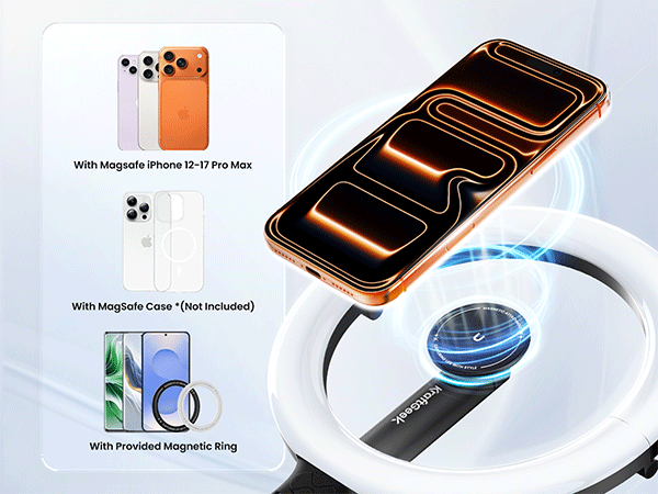 ring light with magnetic phone holder