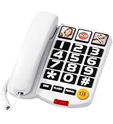 Extra-Loud (110dB) Landline Phone for Seniors &amp; Hearing Impaired - Hearing Aid Compatible, Large ...