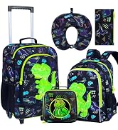 CCJPX 5Pcs Kids Luggage for Boys, Dinosaur Rolling Travel Carry on Suitcase for Toddler Children ...