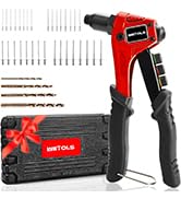 WETOLS 04/07/2024 Upgrde Version Rivet Gun Kit with 200 Rivets, Pop Rivet Gun Kit with 4 Intercha...