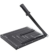 ISDIR Guillotine Paper Cutter 15" with Integrated Pressure Bar – Heavy Duty Metal Base, 12-Sheet ...