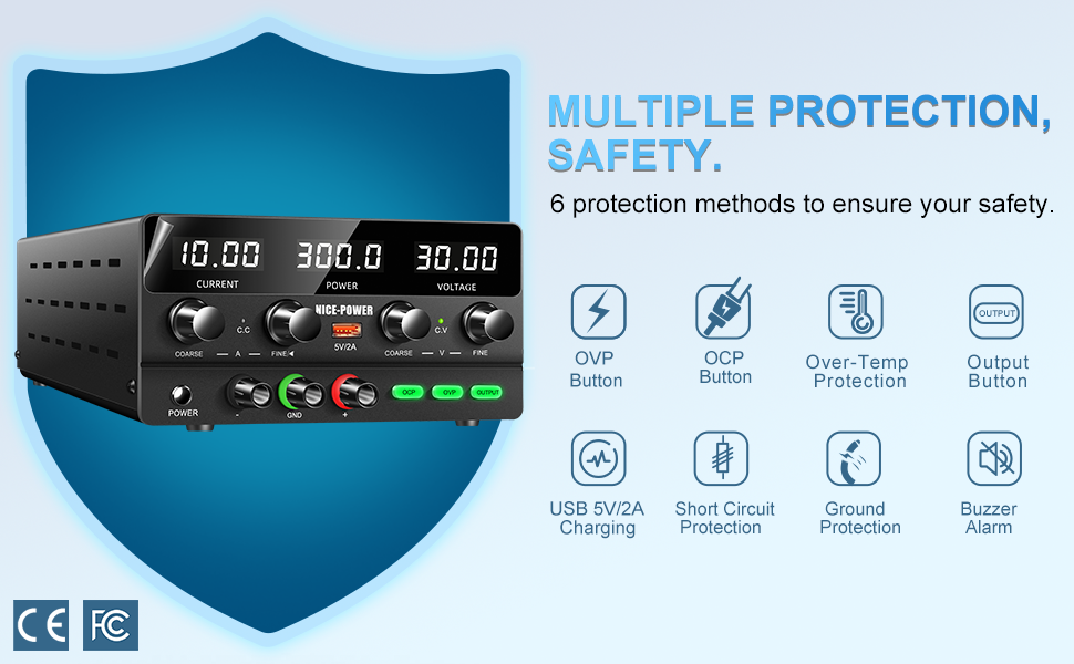 NICE-POWER DC Power Supply with Short circuit protection