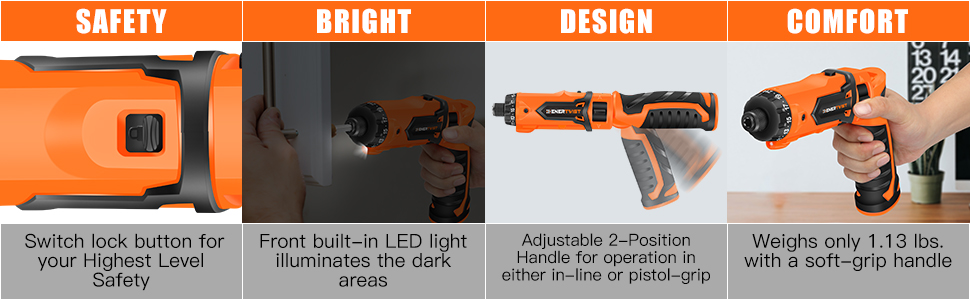 Power screwdriver cordless rechargeable