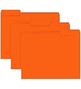 File Folder, RAZCC 150 Pack 1/3 Cut Tab File Folders Letter Size, Orange, Folders with Tab in Lef...