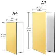 3 in 1 Photography Reflector Cardboard Black White Gold