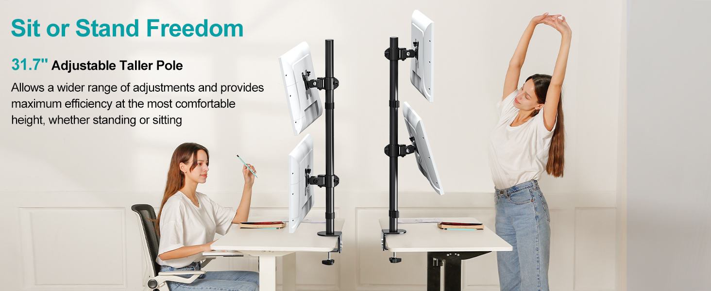 vertical dual monitor stand