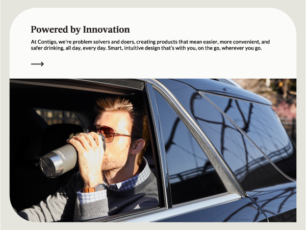 Contigo travel car commute work man gray window innovation smart design drink water coffee tea move
