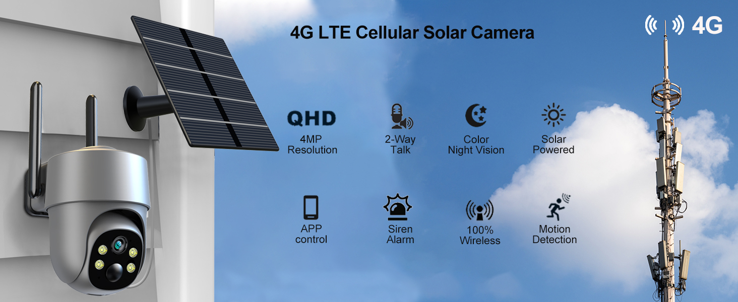 4G Lte solar camera