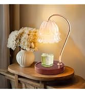 GEEZO Glass Candle Warmer Lamp with Timer, Flower Candle Warmer Lamp, Birthday Gifts for Women, M...