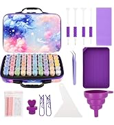 MERATIA 60 Slots Diamond Painting Storage Container, Diamond Art Kits for Adults Stackable Bead O...