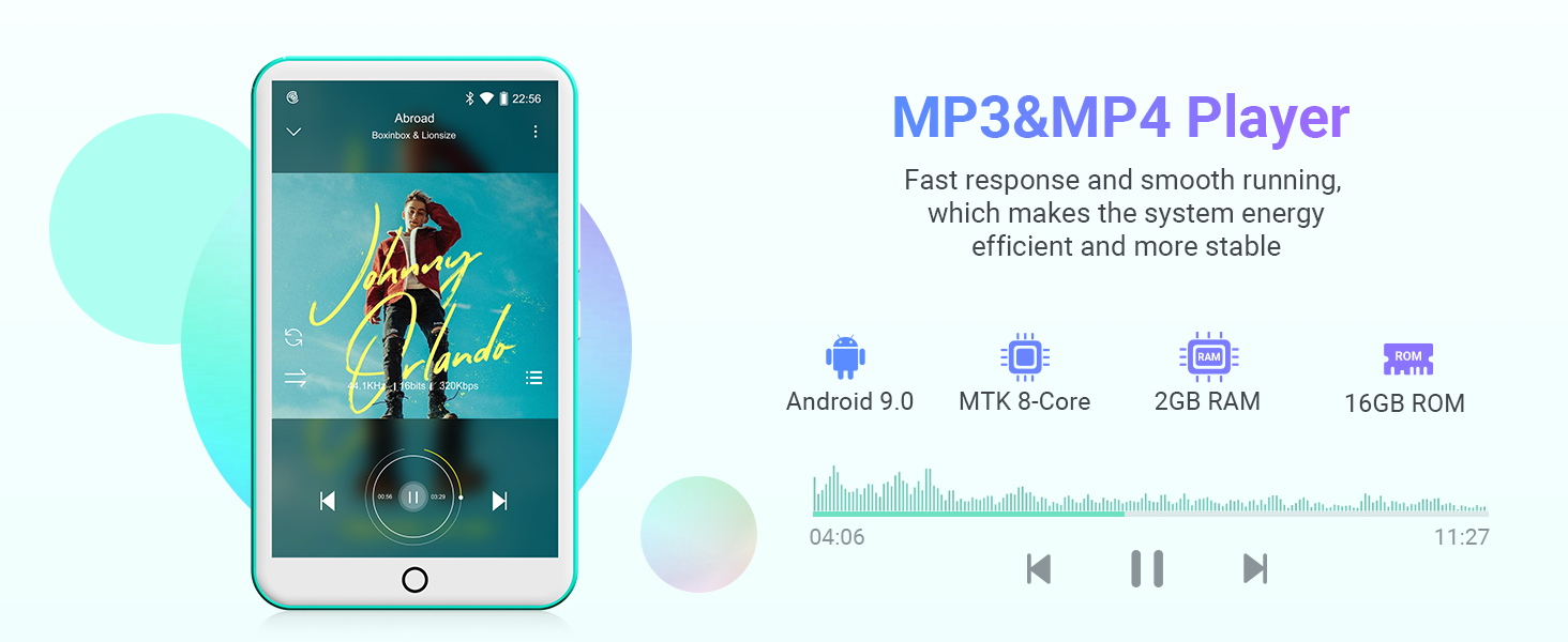 MP3 Player with Bluetooth and WiFi