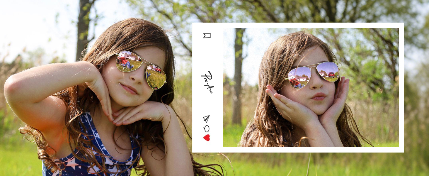 Pro Acme Kids Aviator Sunglasses for Boys Girls, Polarized Small Face for Youth