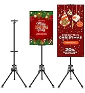 GSOW Sign Stand for Display, Retractable Poster Board Stand Double-Sided Banner Holder Floor Stan...
