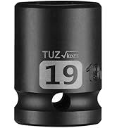 TUZkozs 1/2-Inch Drive 19mm Shallow lmpact Socket,6-Point Design,Metric,Heat-Treated Chrome Molyb...