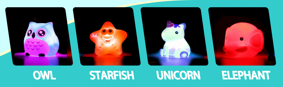Light Up Floating Rubber Animal Toys
