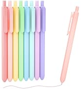 Shuttle Art Colored Retractable Gel Pens, 8 Pastel Ink Colors, Cute Pens 0.7mm Fine Point Quick D...
